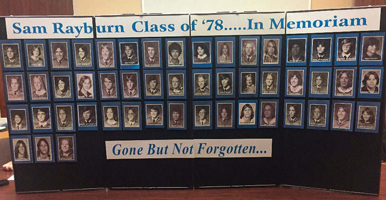 Sam Rayburn 1978 Memoriam - Classmates gone but not forgotten
